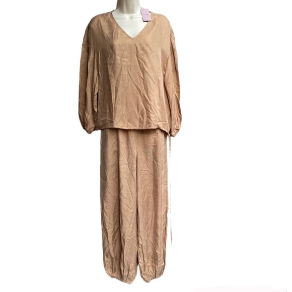 Nap Loungewear Puff Sleeve Set in Caramel size S NWT - Picture 8 of 9